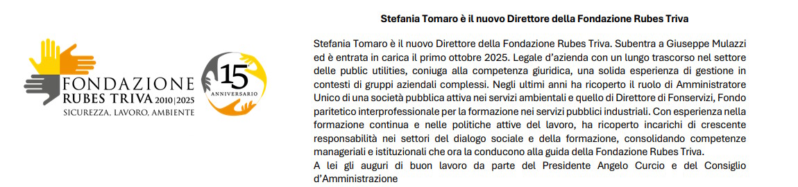 Stefania Tomaro è il nuovo Direttore della Fondazione Rubes Triva